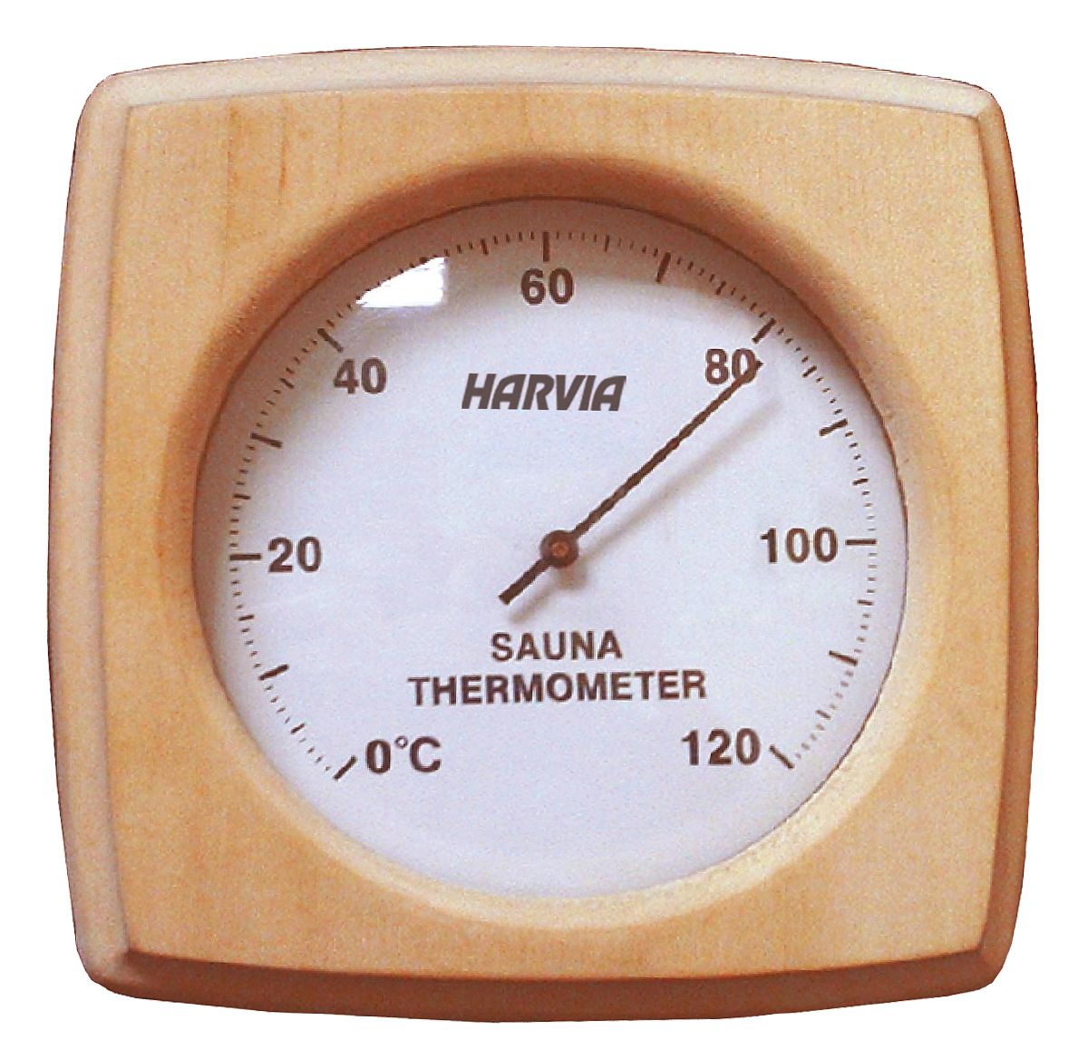 Sauna Thermometer eckig Nadelholz
