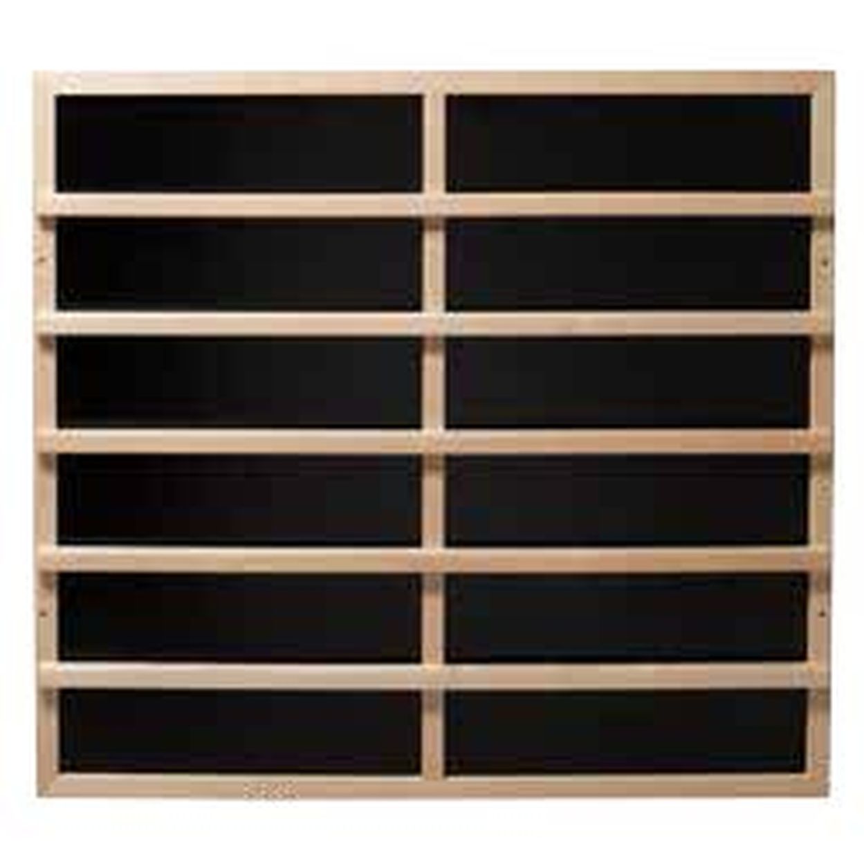 Infrarot-Wärmeplatten 340mm x 856mm, 230V/175W mit Rückenlehne in hellem Holz