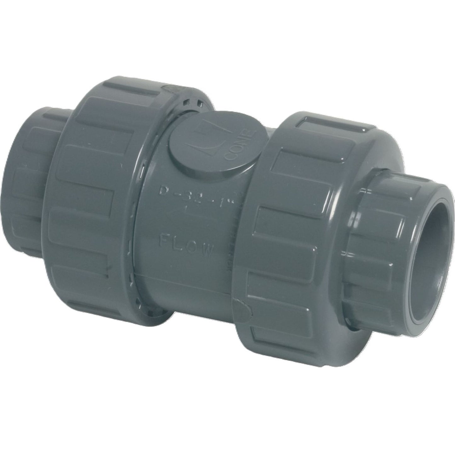 Mega Kegelrückschlagventil PVC-D 63 mm Klebemuffe 16 BAR DN40 GRAU TYP 5000